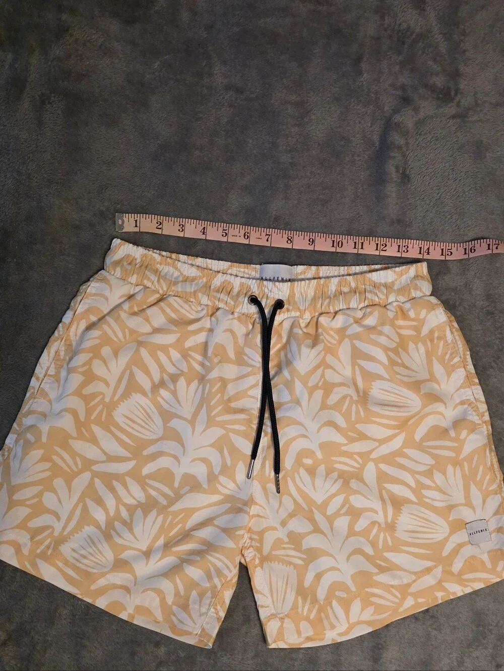 Allfenix Wilo Botanical Swim Shorts Yellow White Size Medium